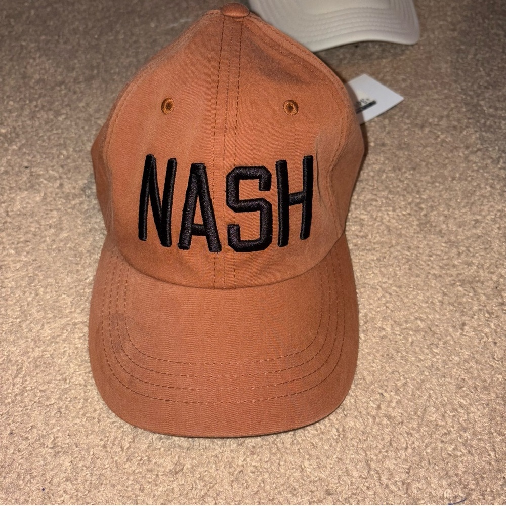 Brown Cap with Black 'NASH' Design